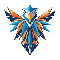 Modern abstract eagle art with sharp geometric shapes and lines vector