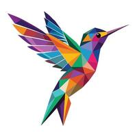 Modern abstract hummingbird art with colorful geometric shapes vector