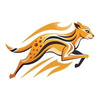 Unique abstract cheetah artwork showing rapid movement with speed lines vector