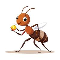 Detailed of an ant with a heavy load walking towards its nest vector