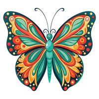 Captivating butterfly featuring symmetrical wings and vivid, elaborate markings vector