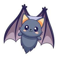 Adorable cartoon bat nestled in its wings like a warm and comfortable wrap vector