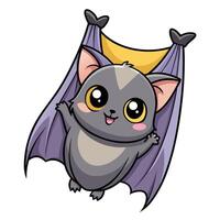 Whimsical cartoon bat folded into its wings for a snug and cozy rest vector