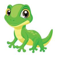 Adorable charming gecko with large round eyes playfully showing its tongue vector