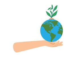 Save Earth Tree Background Illustration vector
