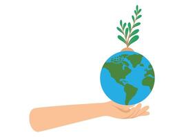 Save Earth Tree Background vector