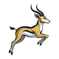 Swift gazelle jumping elegantly across the frame art illustration vector