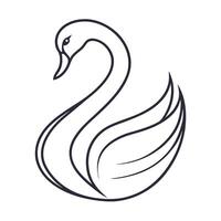 Graceful elegant swan outlined with a single flowing line in a design vector
