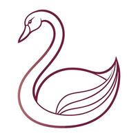 Minimalist elegant swan formed by a single continuous line in art vector