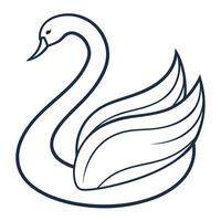 Modern elegant swan depicted with a single continuous stroke in art vector