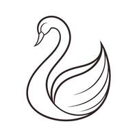 Stylish elegant swan created with one unbroken line in a illustration vector