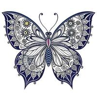 Elegant butterfly with intricate mandala wings illustration design vector