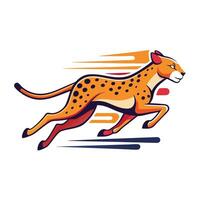 Blazing fast cheetah with speed lines illustration art vector
