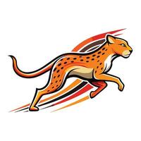 Rapid cheetah sprinting with motion blur illustration art vector
