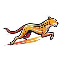 Swift cheetah in a high-speed run with motion trails illustration vector