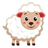 Happy sheep with a thick wool coat and a big smile illustration art vector