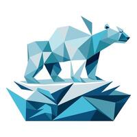 Abstract polar bear strolling on an ice floe art illustration vector