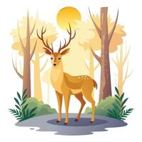 Elegant deer in a forest bathed in gentle sunlight art vector