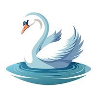 Elegant swan gliding on a calm lake with gentle ripples art vector