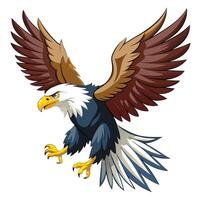 Powerful bald eagle soaring with wings spread wide art vector