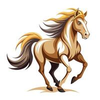 Powerful horse running with its mane blowing in the wind art vector