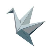 Refined minimalist origami crane with understated paper textures in graphic vector