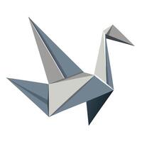 Elegant minimalist origami crane with subtle paper folds in a art vector