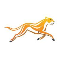 Fast minimalist running cheetah created with energetic speed lines in art vector