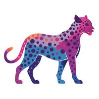 Sleek modern abstract leopard figure with a vibrant gradient in graphic vector