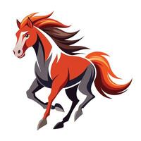 Mighty powerful horse running with intense motion trails in a art design vector