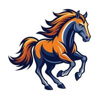 Dynamic powerful horse charging with stylized motion effect in illustration vector