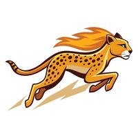 Fast cheetah sprinting with a dust cloud behind it art vector