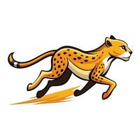 Swift cheetah running at full speed with a dust plume art illustration vector