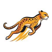 Rapid cheetah running quickly leaving a dust trail illustration vector