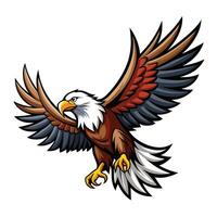 Powerful bald eagle flying with its wings fully extended art vector