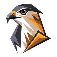 Modern stylized falcon in a sharp and abstract minimalist illustration vector