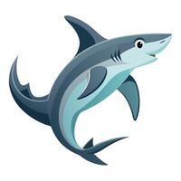 Modern stylized hammerhead shark gliding in a fluid and abstract manner vector