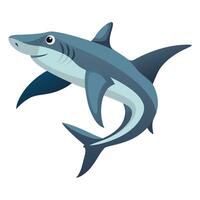Cool stylized hammerhead shark swimming in a dynamic and abstract pose vector