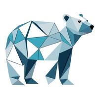 Cool stylized polar bear featuring fur patterns resembling icebergs in art vector