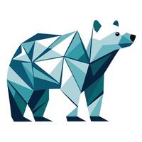 Modern stylized polar bear with fur designed like ice formations in design vector