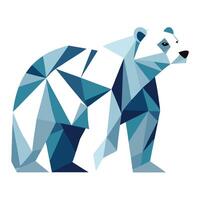 Unique stylized polar bear with iceberg shaped fur patterns in vector