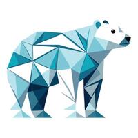 Abstract stylized polar bear with fur that looks like floating icebergs in vector