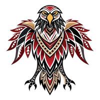 Powerful stylized tribal eagle featuring bold decorative patterns in art vector