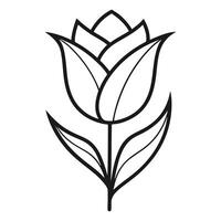 Modern abstract tulip with asymmetrical linear design illustration vector
