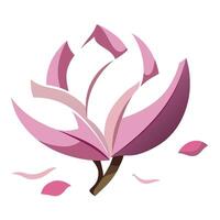 Elegant abstract magnolia with petal shapes and soft gaps illustration vector