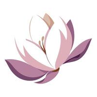 Modern abstract magnolia with petal outlines and gentle gaps art vector