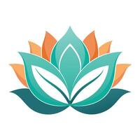 Abstract swirl lotus with soft curves illustration elegant floral design vector