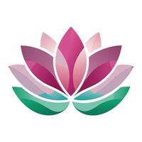 Modern abstract lotus with swirling soft curves illustration floral vector