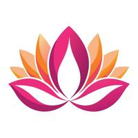 Minimalist abstract lotus with swirling soft lines illustration vector