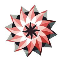 Blossom with abstract torn petals and frayed edges illustration art vector